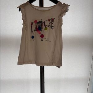 babyGap Girls Horse Pom Pom Flutter Sleeve Tee Size 4 Years